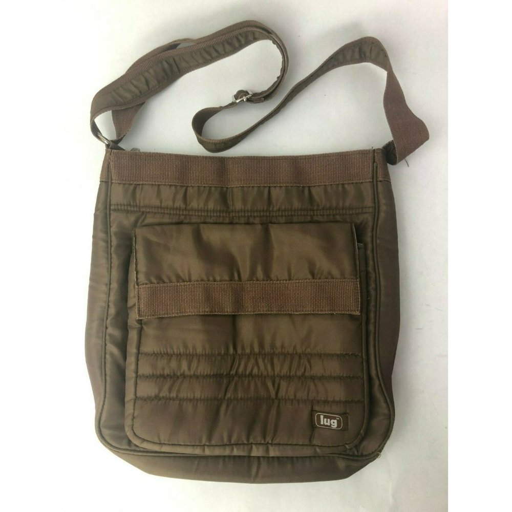 Lug Cross Body Purse Bag Tote Brown Light Weight T